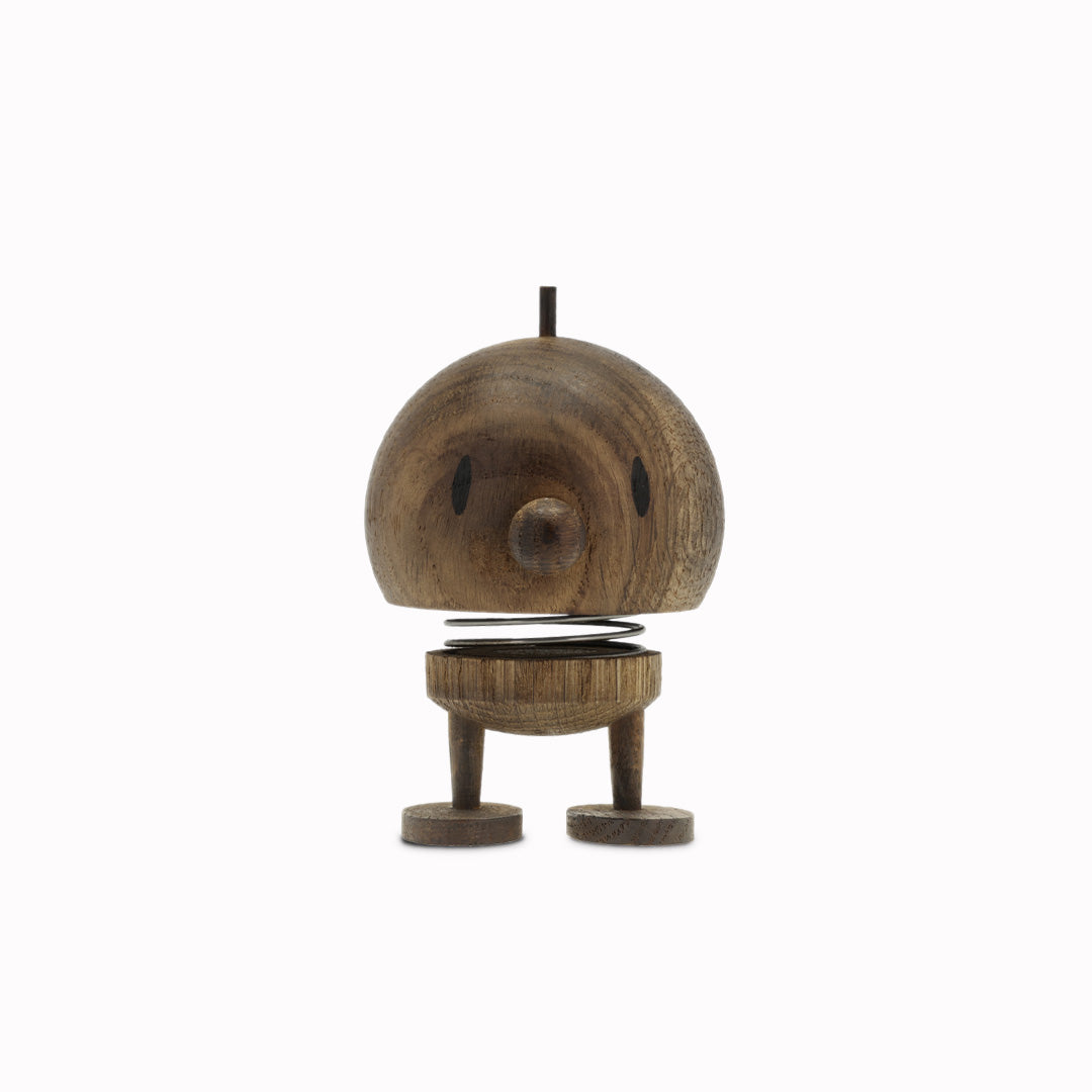 Springy and cheerful! Bumble by Hoptomist is the classic 1960's home decor, happy ornamental figurine in a smoked oak finish. 
