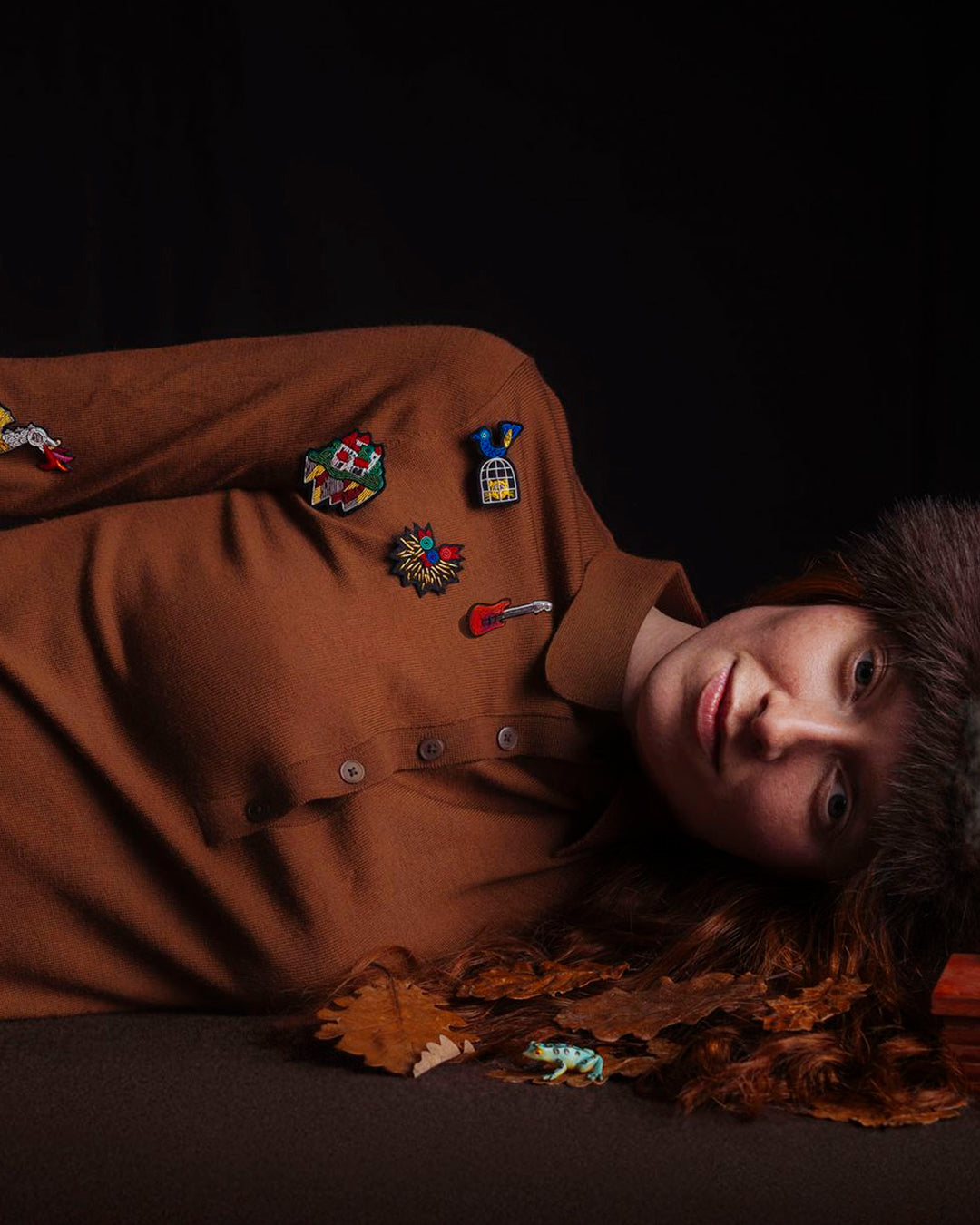 hand embroidered decorative lapel pin by Paris based Macon et Lesquoy - personalise your favourite garments to define your individual style.