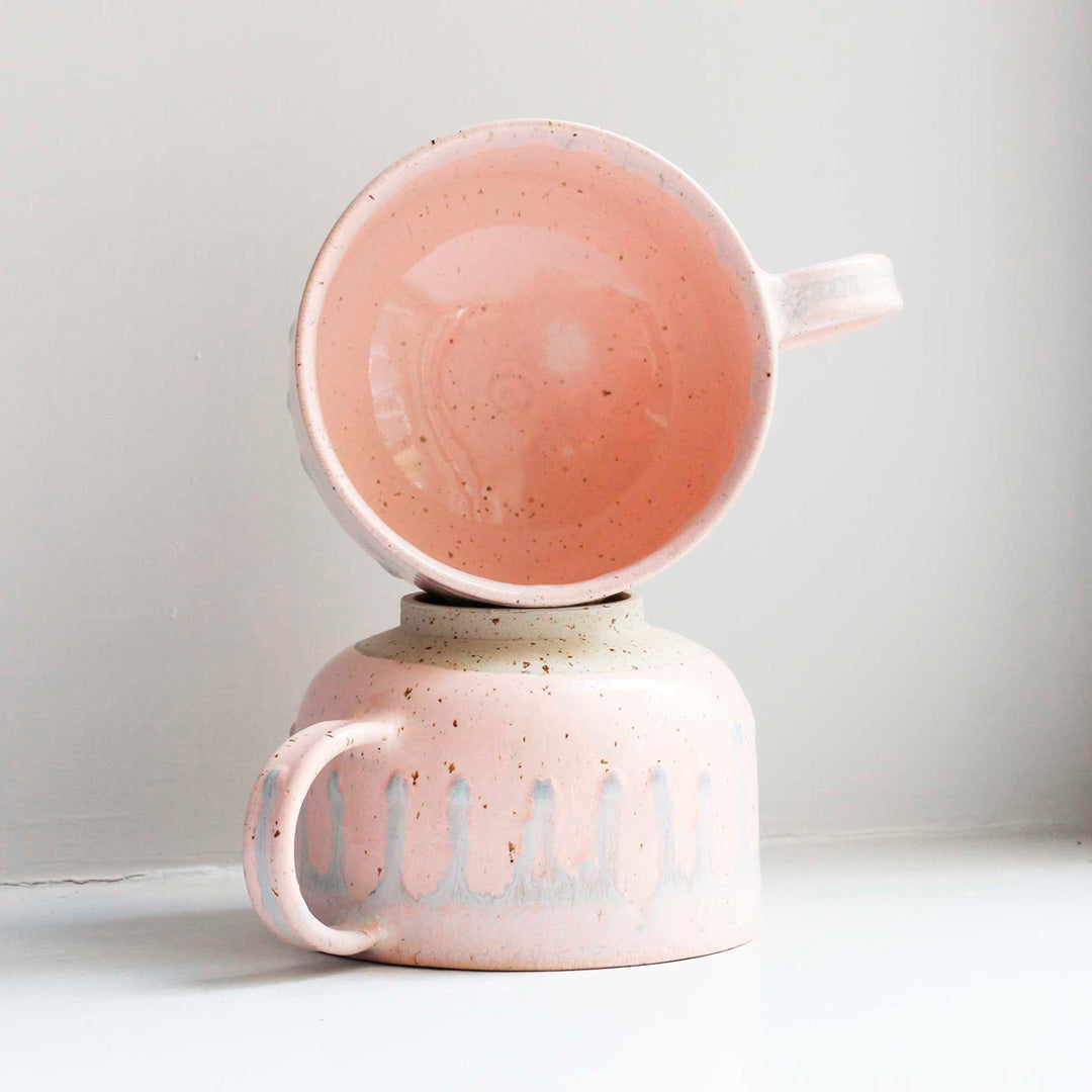 The Melting Milkshake Mion Mug is a large thick glazed stoneware mug, ideal for hot chocolate, soup, long lattes or anyone that likes a BIG cuppa in the morning.