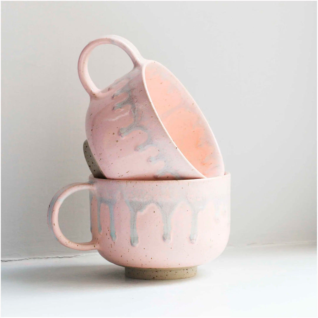 The Melting Milkshake Mion Mug is a large thick glazed stoneware mug, ideal for hot chocolate, soup, long lattes or anyone that likes a BIG cuppa in the morning.