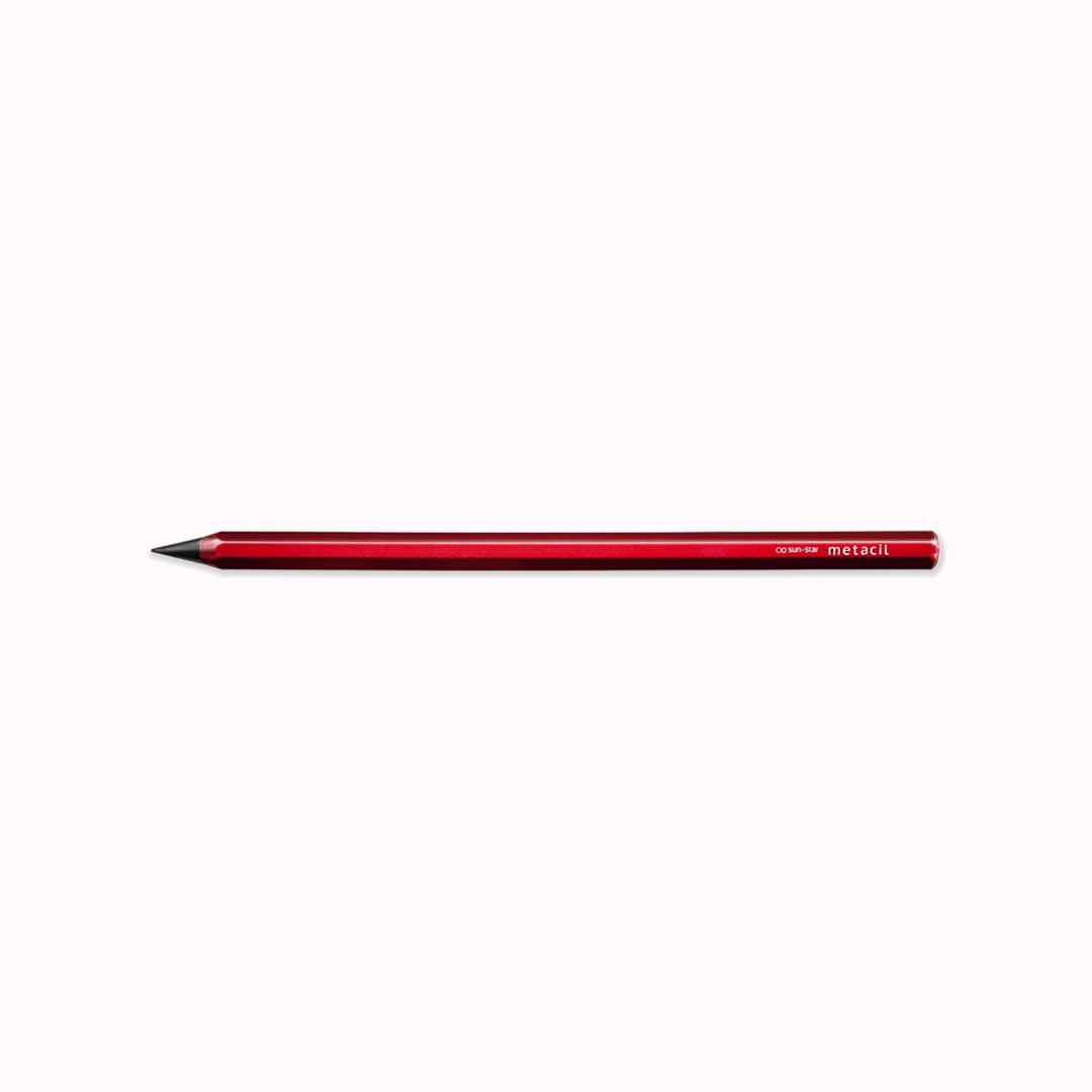 Metacil - Metal Core Pencil - Graphite and Alloy - Metallic Red