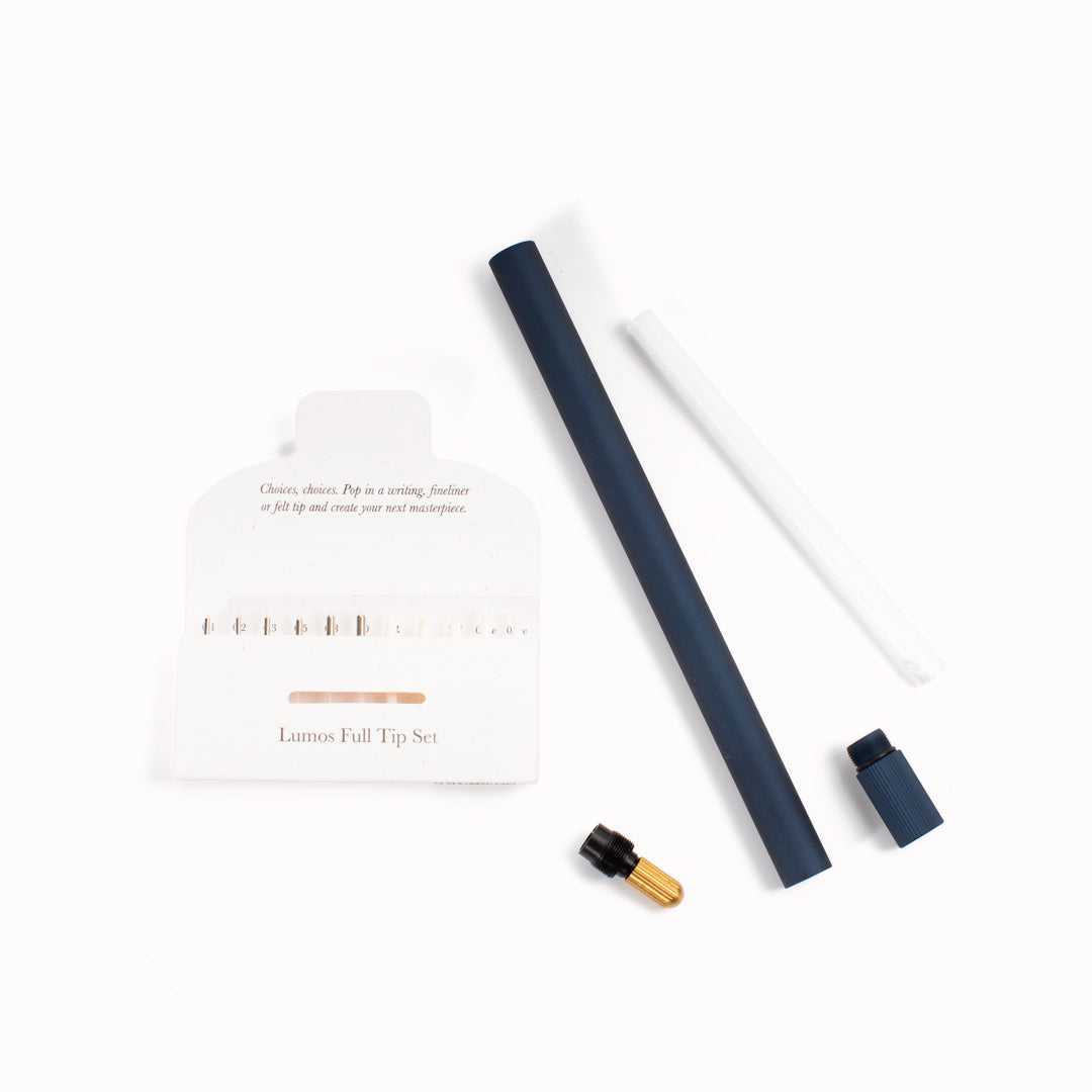 The Tom's Studio Lumos Pro in Matte Midnight is a precision-engineered, infinitely refillable fineliner, writing and brush pen designed for creators who reject disposable tools.