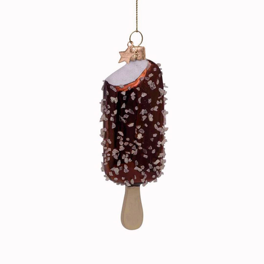 Inject some sparkly fun into your Christmas tree with this hand painted and mouth blown glass Milk Chocolate Ice Cream (with nuts!)&nbsp;ornamental Christmas tree decoration by Vondels.