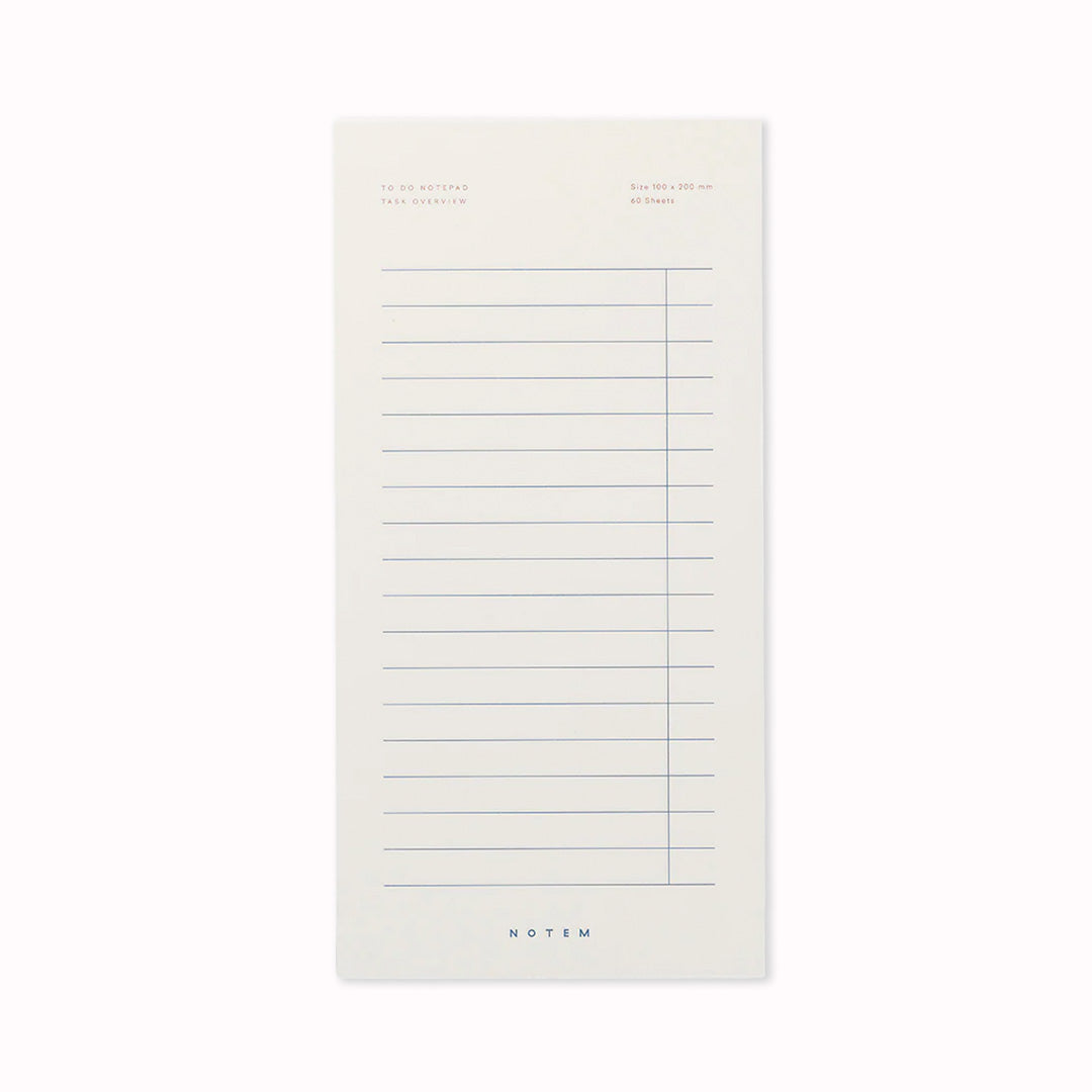 The NOTEM Milo to do list is perfect for organising your day. 60 sheets with blue lines and a space to tick off tasks as you do them.