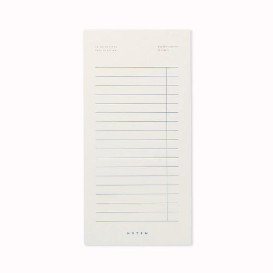 The NOTEM Milo to do list is perfect for organising your day. 60 sheets with blue lines and a space to tick off tasks as you do them.