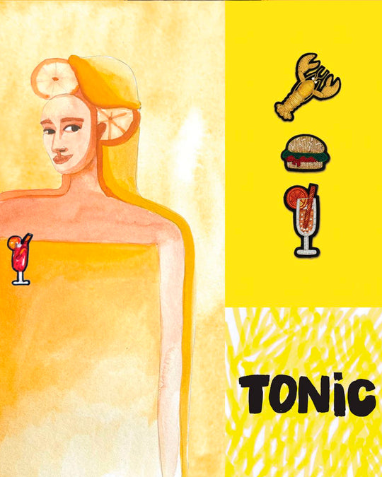 Make a statement with this beautiful Mimosa Cocktail&nbsp;hand embroidered decorative lapel pin by Paris based Macon et Lesquoy - personalise your favourite garments to define your individual style.&nbsp;&nbsp;