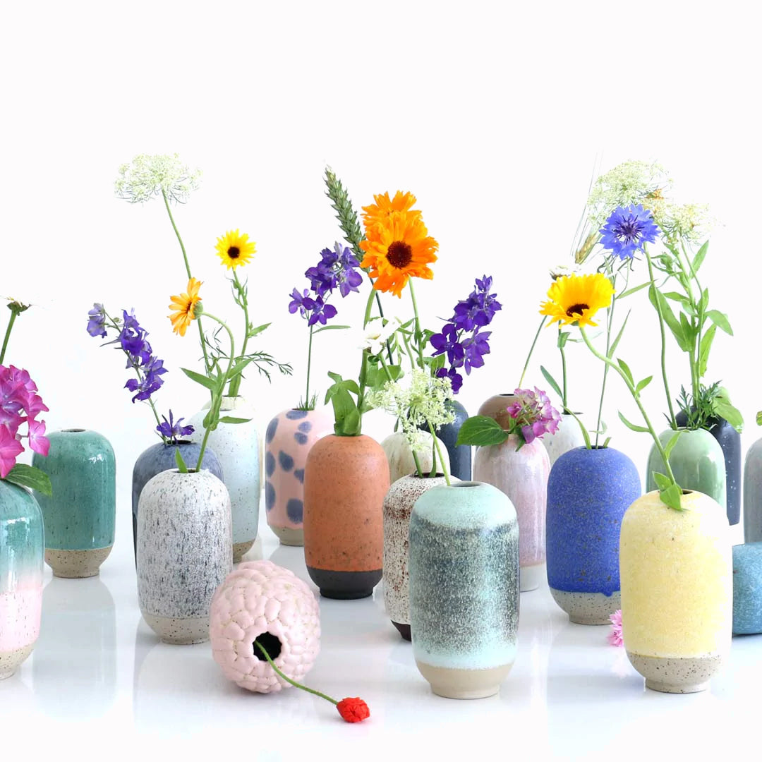 Yuki Hand-thrown Small Vase Collection, Japanese inspired ceramics in various colours by Studio Arhoj