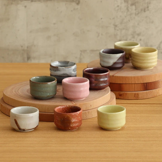 Large Sake Cup | Matt Brown And White | 80ml