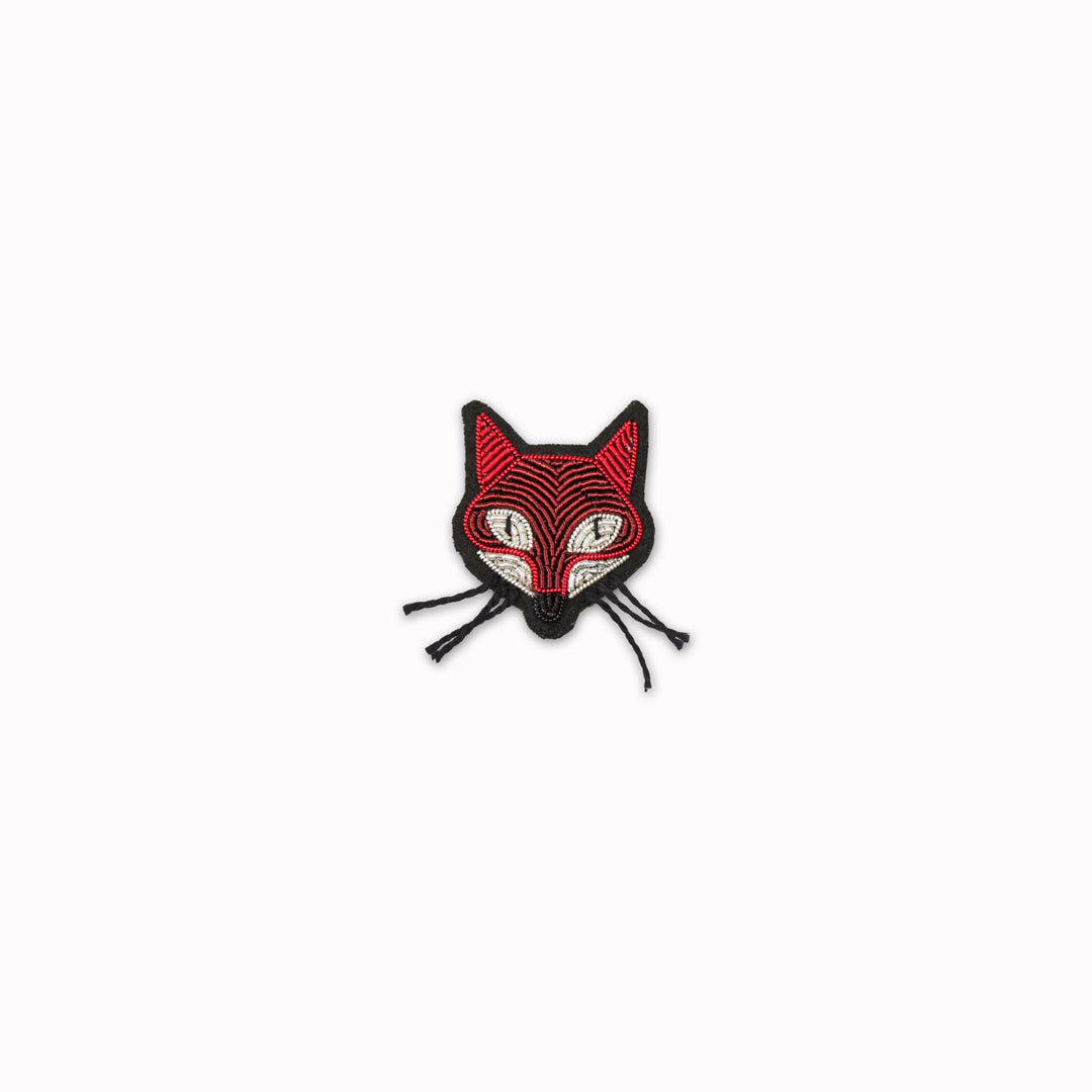 Make a statement with this beautiful Mister Fox hand embroidered decorative lapel pin by Paris based Macon et Lesquoy