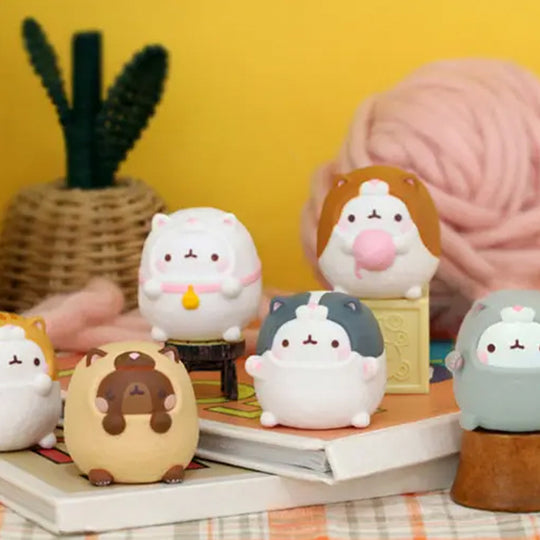 Molang Lazy Cat Costume | Vinyl Collectible Figurine | Blindbox