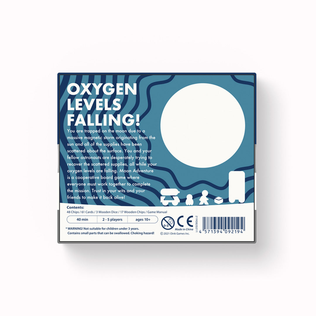 Moon Adventure is a strategic and cooperative board game designed for 2–5 players.