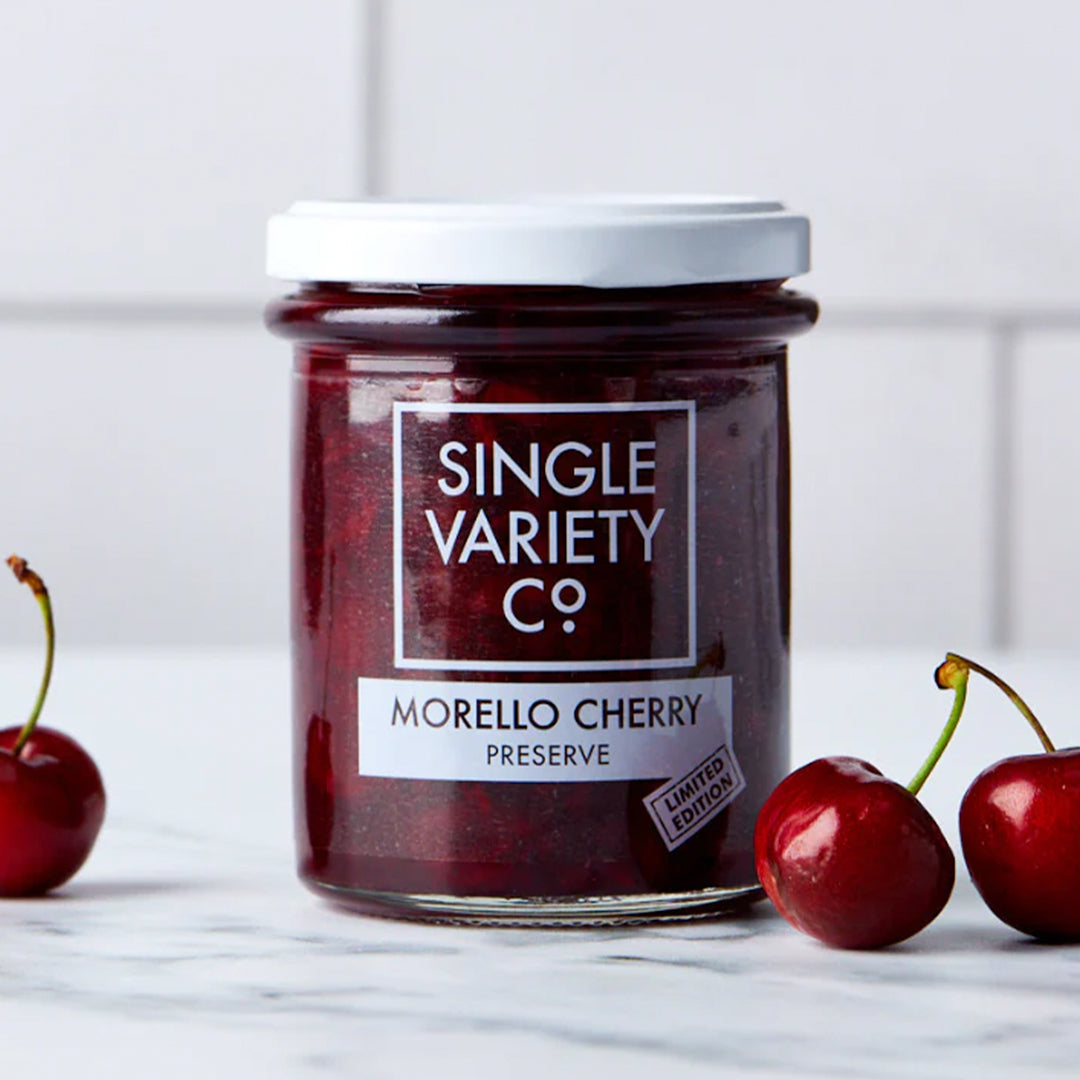 Single Variety Co. creates this richly tart cherry preserve using Morello Cherries, known for their sharp and bitter taste, which makes them ideal for jam rather than eating fresh