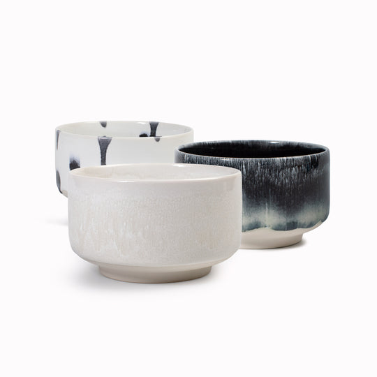 Munch Bowl | Ceramic Drip Glazed Bowl | Monochrome