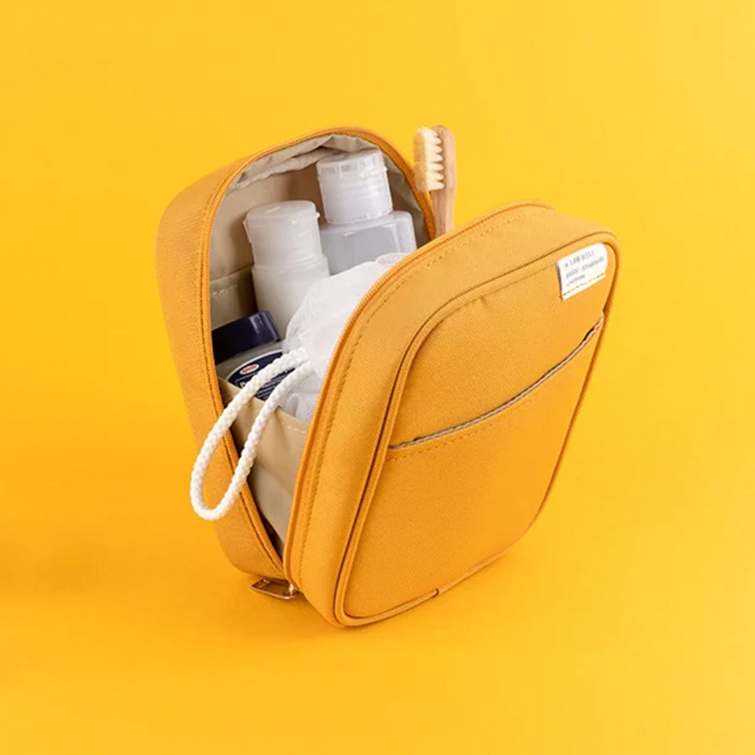 Mustard Yellow pocket cable pouch by Korean stationery brand Livework. Available in a choice of pleasing contemporary colours, the zipped pocket pouch opens up nice and wide, giving easy access to your charger, cables and other small tech items.