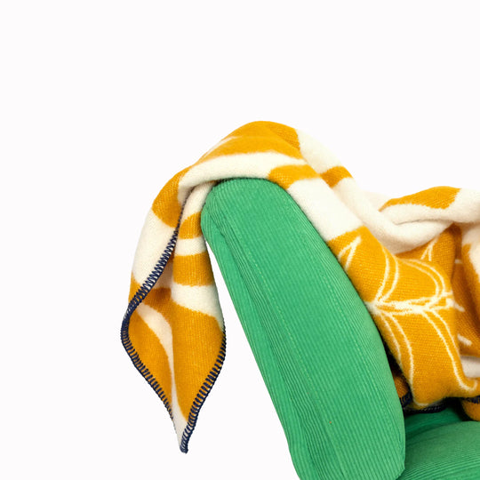 Leaf Wool Blanket | Mustard Yellow