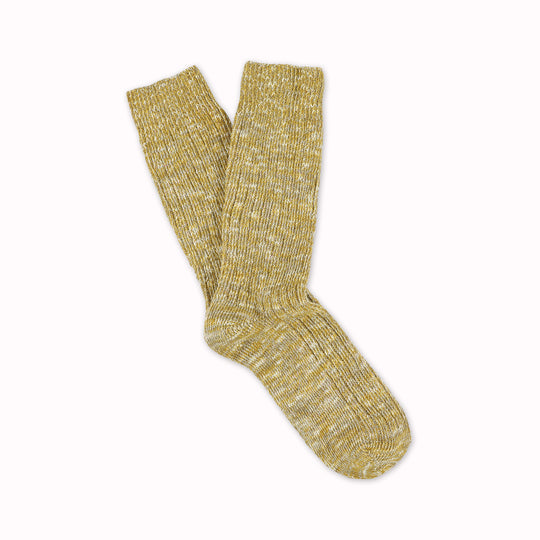 Mustard Melange socks by Belgium based Escuyer.&nbsp;These socks are so comfortable! They are made from combed cotton twisted yarns giving them a soft touch and a vintage look