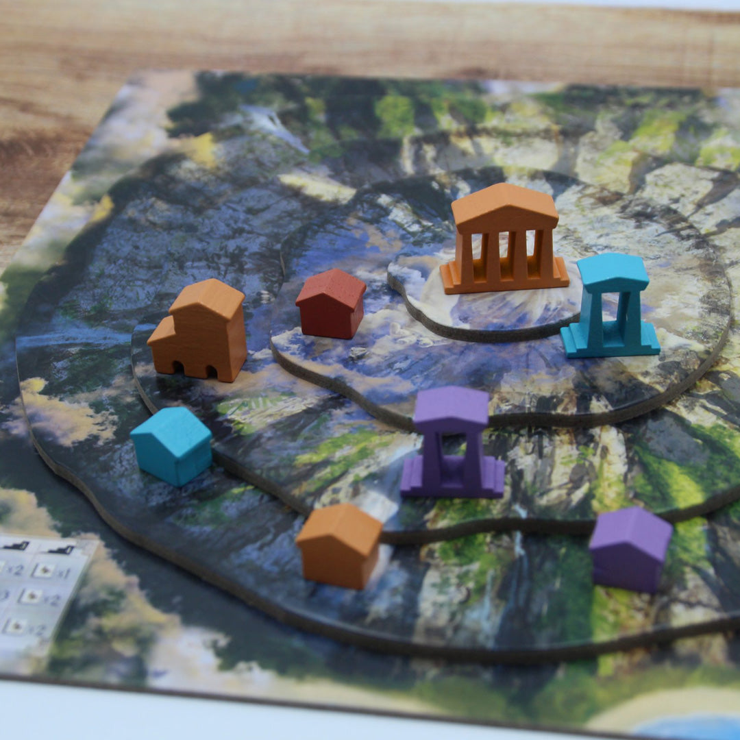 Lifestyle - In Mytikas, you play as builders who must construct cities and temples on Mount Olympus. The higher up you construct them, the more prestige you will gain.