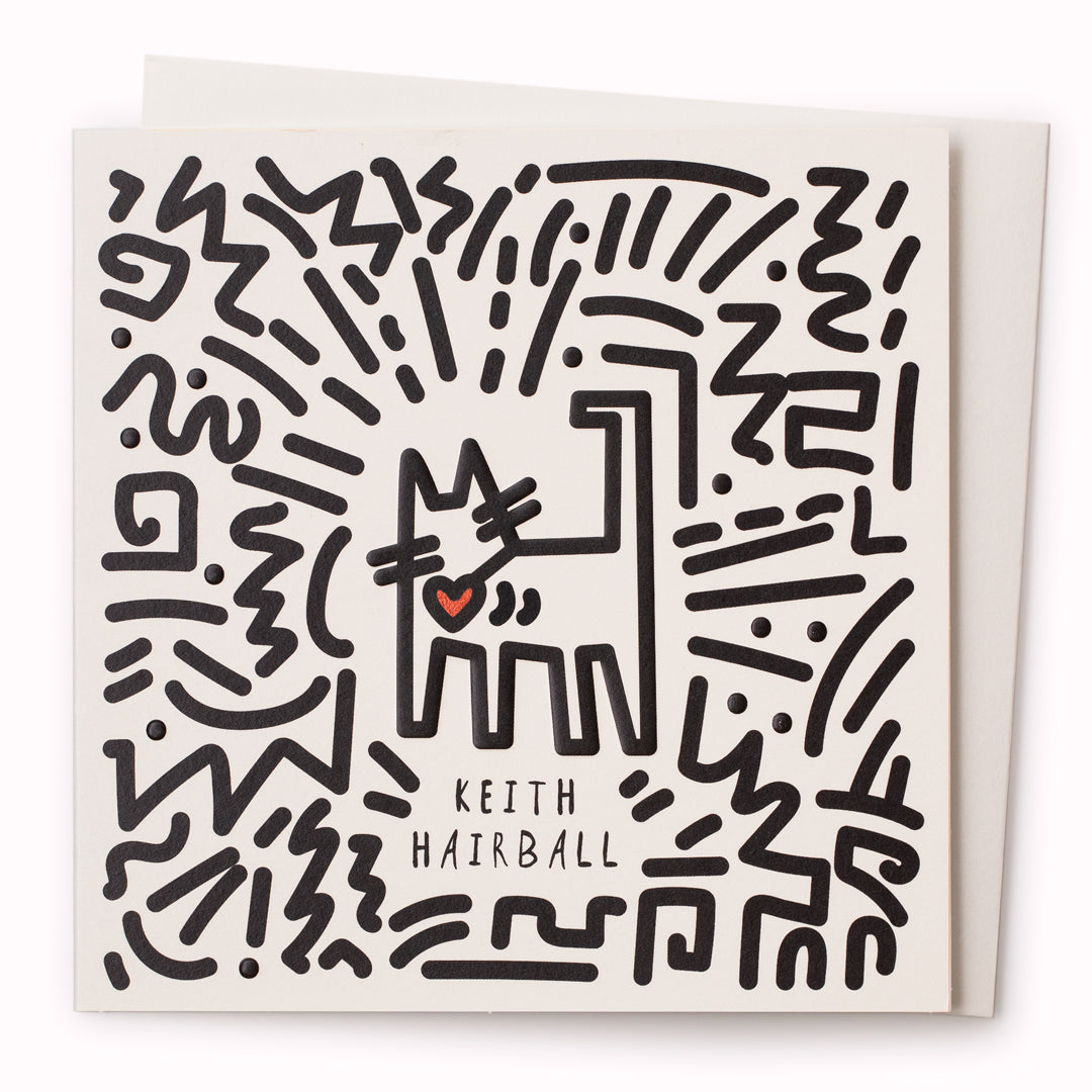 Niaski's 'Cats in Art' card no.06 is a feline interpretation of the distinctive style of Keith Haring