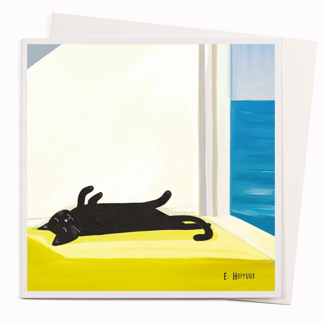 Cat Bathing by Edward Hoppurr | Humour Greeting Card