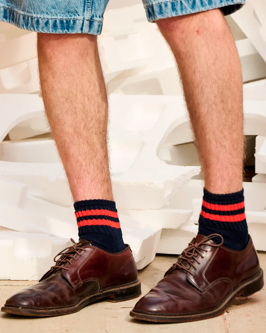 Knitted from a cotton rich blend with added polyamide and elastane, giving a soft feel with durability and stretch.