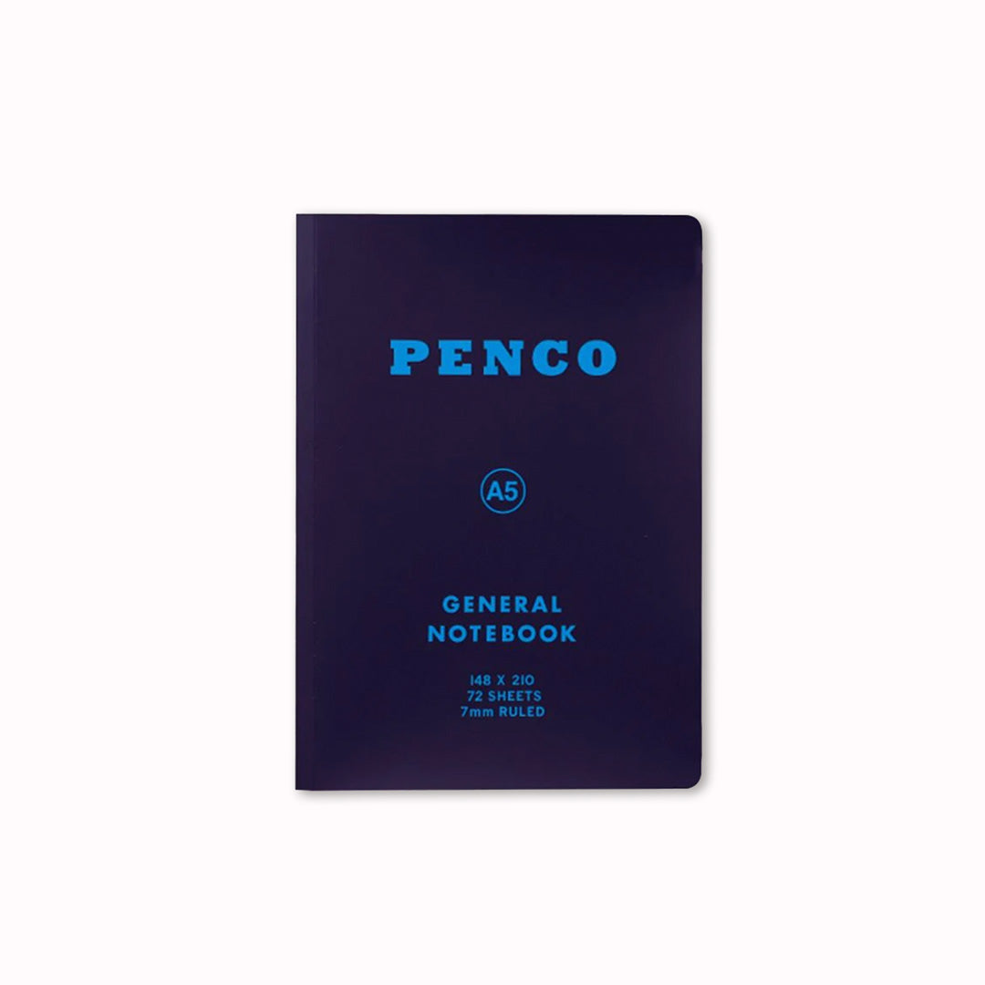 Navy Hightide Penco General Notebook A5 with ruled pages is a retro American style notebook with a touch of Japanese design.