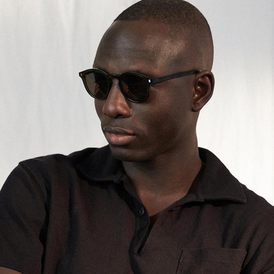 Soft formed and rounded rectangular lenses make the Nelson a highly wearable choice of sunglasses from Swedish cult fashion brand, Monokel.