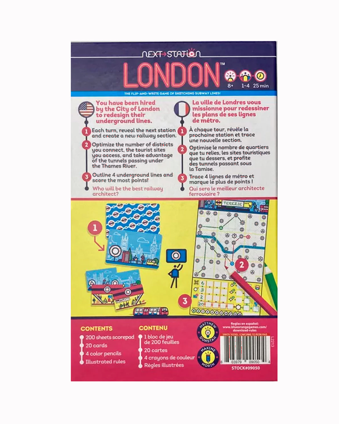Next Station London is a quick to play, simple and casual table top game for 2-4 players where the idea is to configure the city's transport network to optimal amounts of passengers in the city.