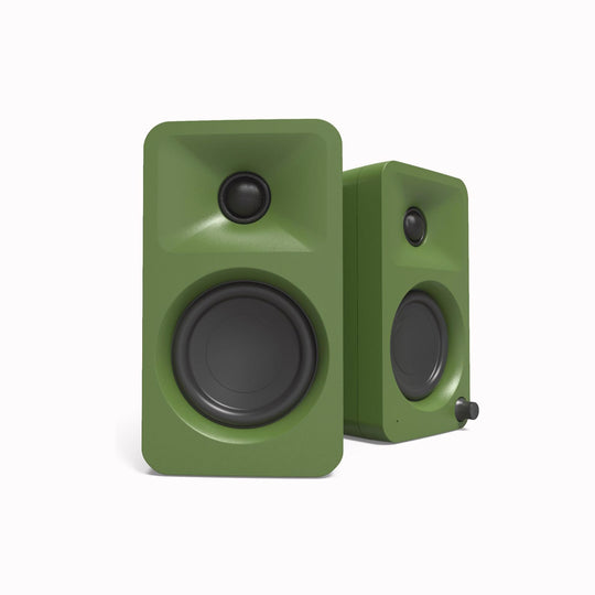 These compact speakers in Moss bridge the gap between traditional computer audio and professional studio monitors, delivering remarkably clear and precise sound. Perfect for creators, gamers, and music enthusiasts.

