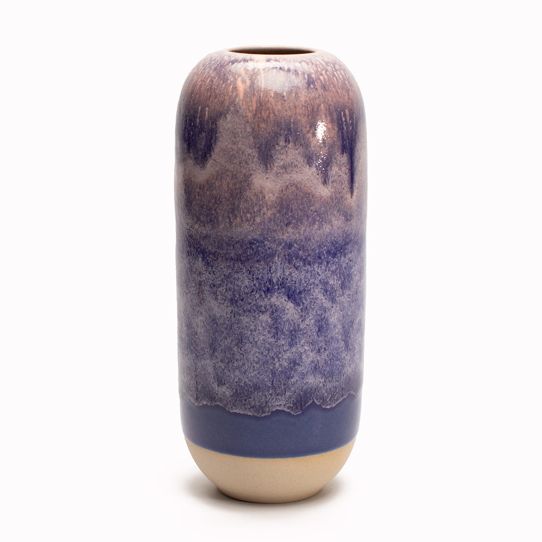 Ocean Flamingo is an deep magenta blue hued Yuki Ceramic Vase <span data-mce-fragment="1">that is drip glazed and hand-thrown in watertight stoneware.</span>