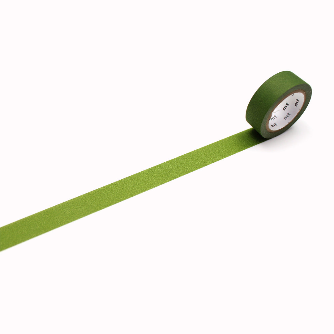 Matte Olive Green Washi Tape from MT Tape is a versatile and decorative adhesive tape that can be used for various crafts and projects. It has a green matte colour that adds a touch of elegance and sophistication to any surface.