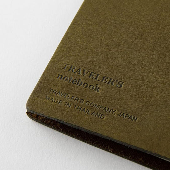 Olive Leather Traveler's Notebook cover. iconic original leather, produced by Midori, Japan. USTUDIO - UK stockist of quality Japanese stationery.