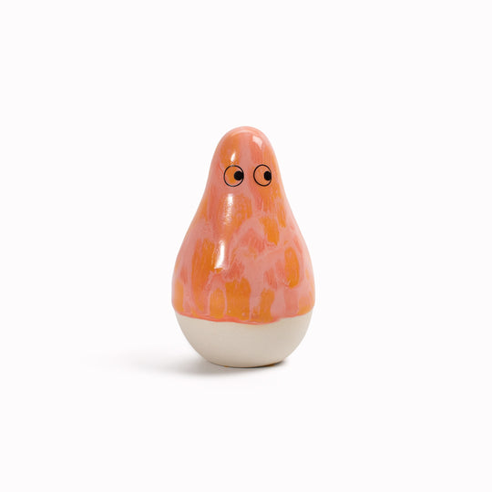 Meet Mini Kayo! Mini Kayo is a pear shaped, hand glazed ceramic figurine created as a close relative of the classic Arhoj Ghost. 