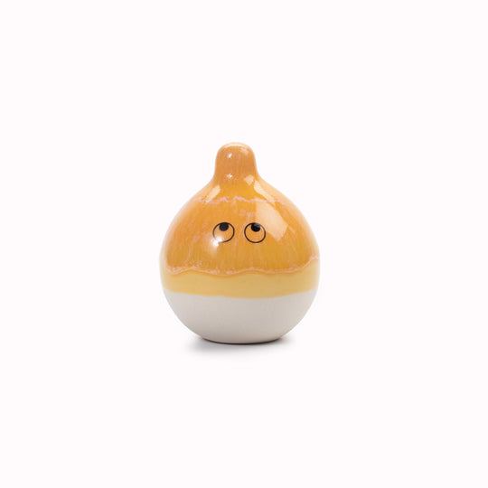 Meet Yoshi! Yoshi is a bubble shaped tiny headed, hand glazed ceramic figurine created as a close relative of the classic Arhoj Ghost.