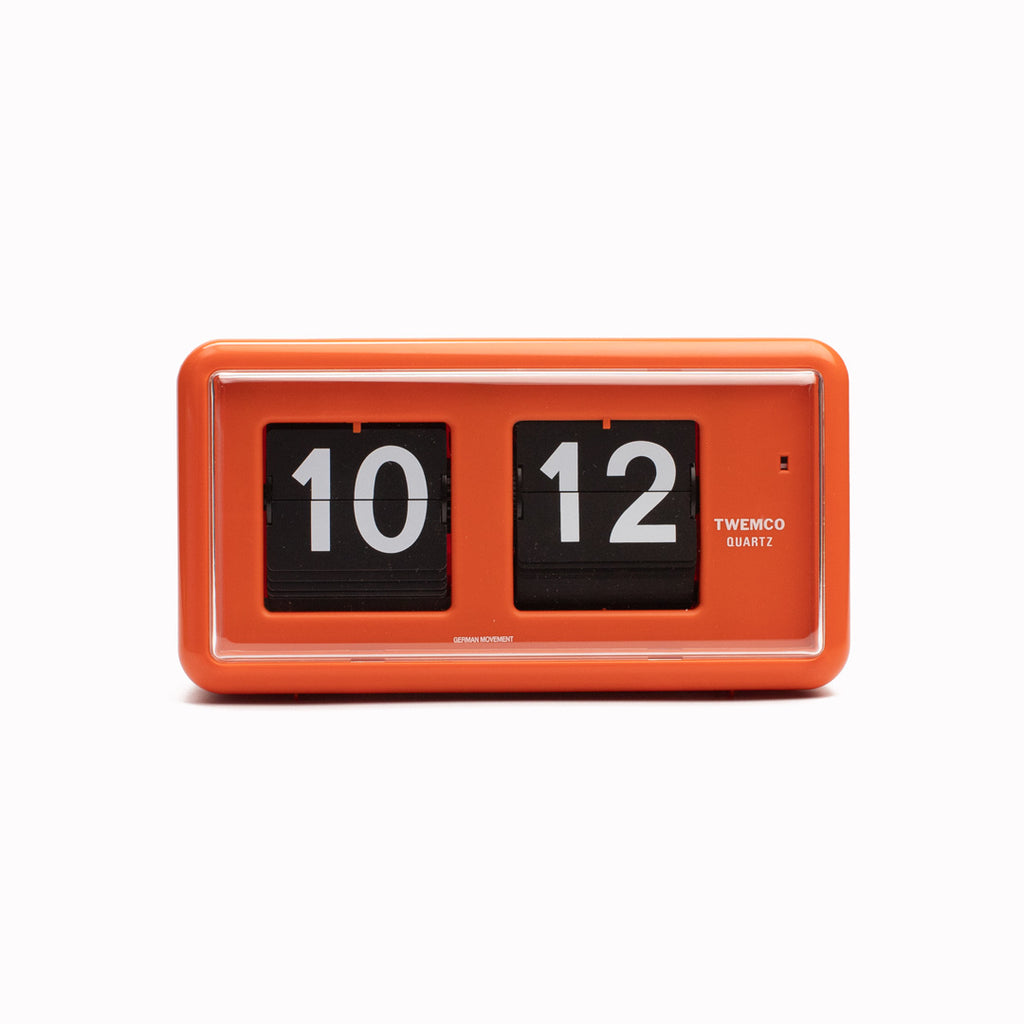 Twemco - QT-30 Mechanical Flip Desk Clock | Orange | Retro 1960's