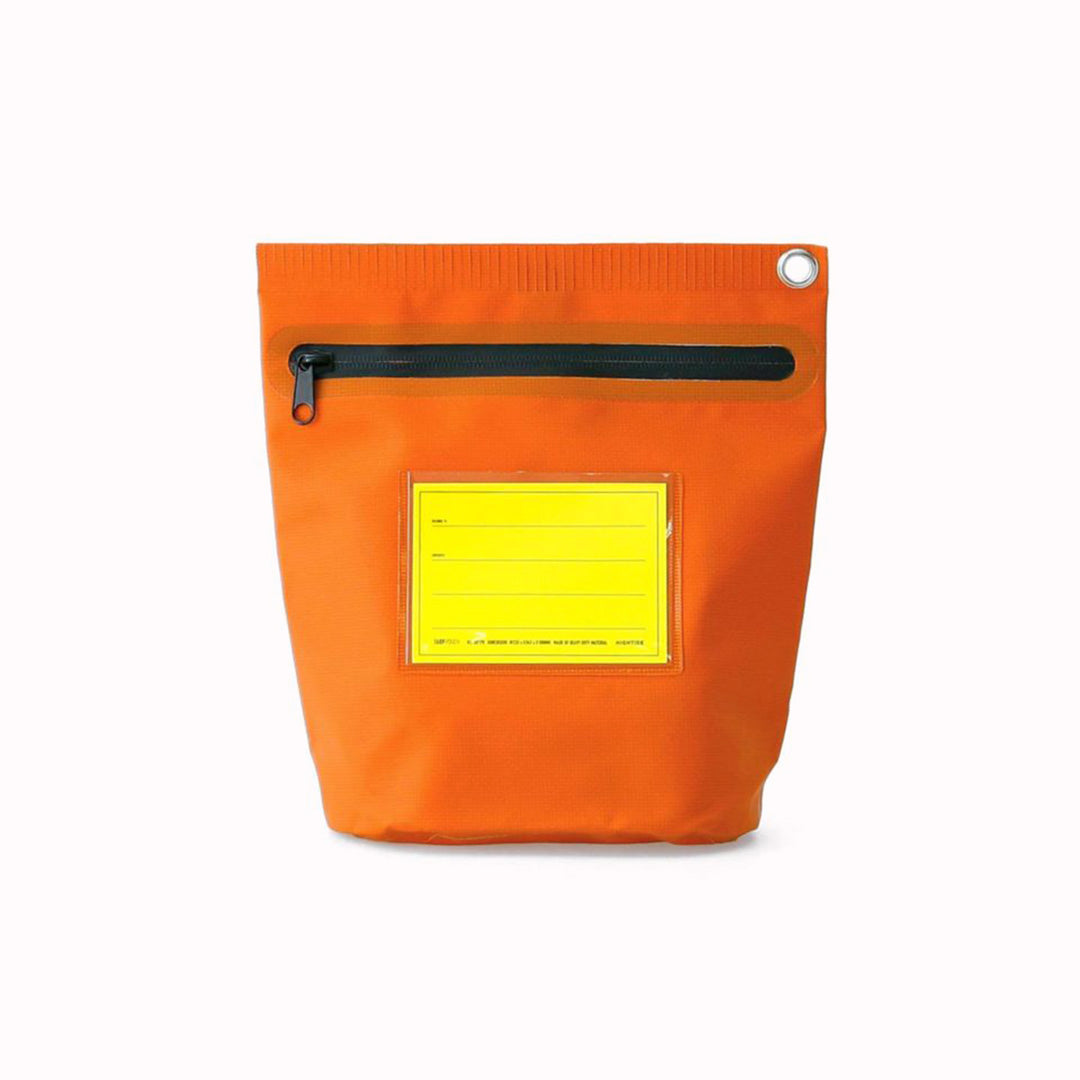 Orange Large Tarp Pouch by Hightide Penco in khaki green is a versatile and waterproof pouch made from tarpaulin style PVC fabric.