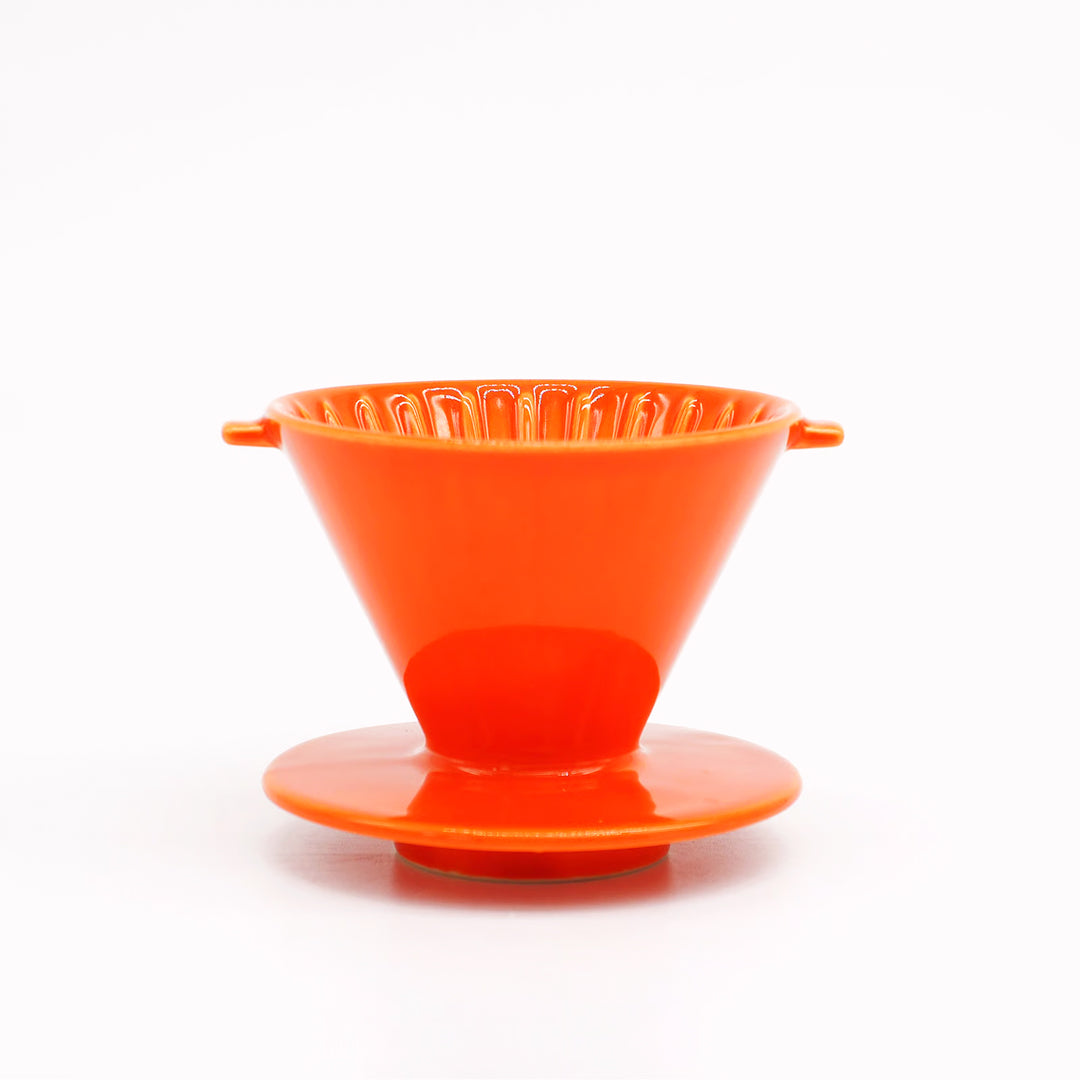 This small coffee dripper from Chips is for 1 to 2 cups and be placed either directly over a mug or over a small coffee pot. Simply add a small filter and your ground coffee of choice and slowly pour hot water over the grind.