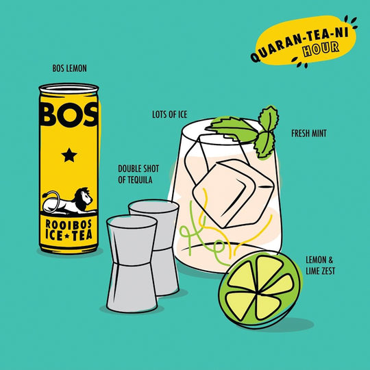 BOS Organic Lemon Rooibos Ice Tea, a refreshing and invigorating beverage in a convenient 250ml can. Crafted with premium organic Rooibos, known for its rich antioxidant and mineral content