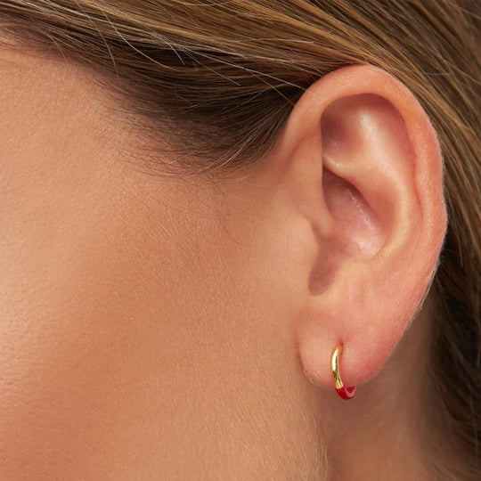 Colour Hoop - Half Dip | Single Hoop Earring | 18ct Gold Plate | 3 Colours