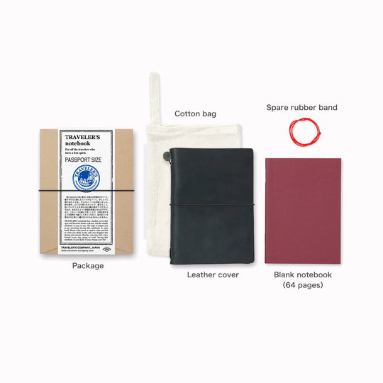 The Traveler's Notebook - Passport Size is a compact, passport‑sized notebook system built for personal organisation, journaling and creative planning. It pairs a handmade cowhide leather cover from Thailand with a blank MD paper insert crafted in Japan