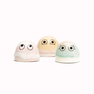 The smallest of the Arhoj decorative ornament figurine family, these tiny little cute dots still have all the personality of their larger siblings. Mostly white or pale with coloured highlights and handmade in Copenhagen, they have all the Arhoj trademarks with their thick multi coloured glazes and Japanese ceramic influence.