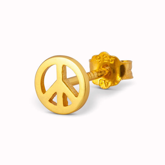The Peace gold-plated earring is a powerful symbol.