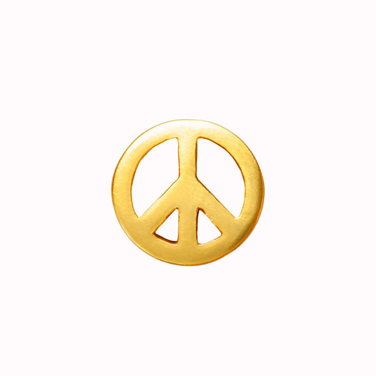 The Peace gold-plated earring is a powerful symbol.