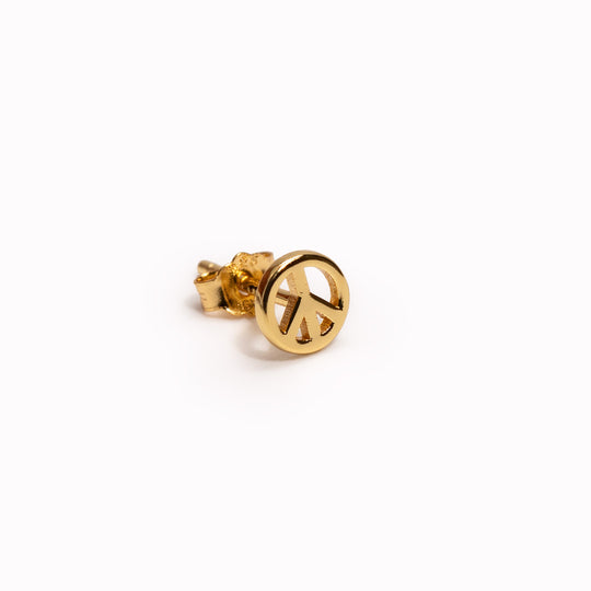 Peace | Single Stud Earring | Gold Plated