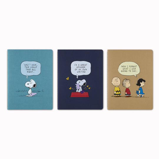 The Classic and Legendary Moleskine's Cahier Journal range, in collaboration with Peanuts. Features character covers and a bookmark.