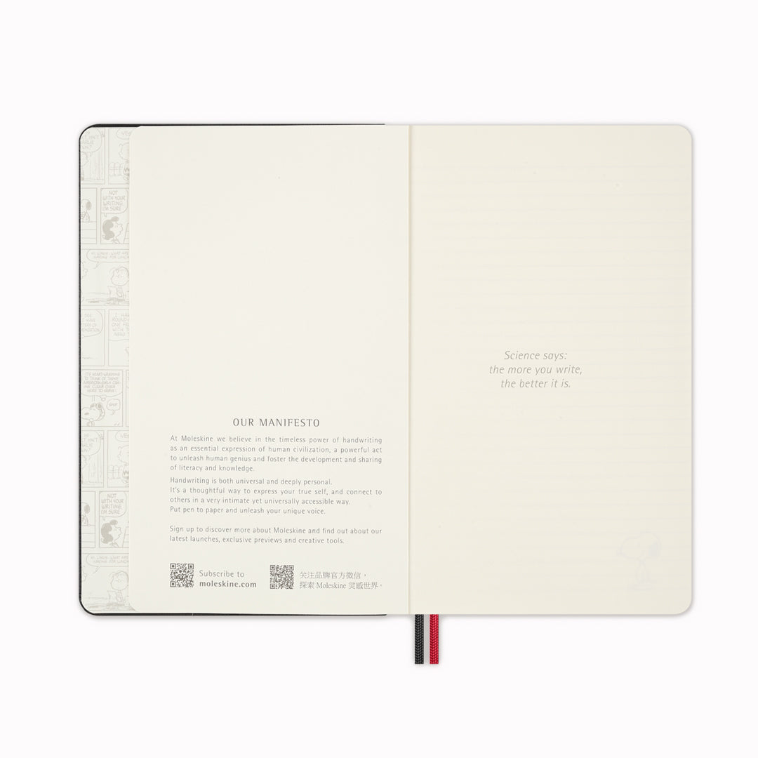 Capture your thoughts, ideas, and sketches with the Peanuts x Moleskine Notebook