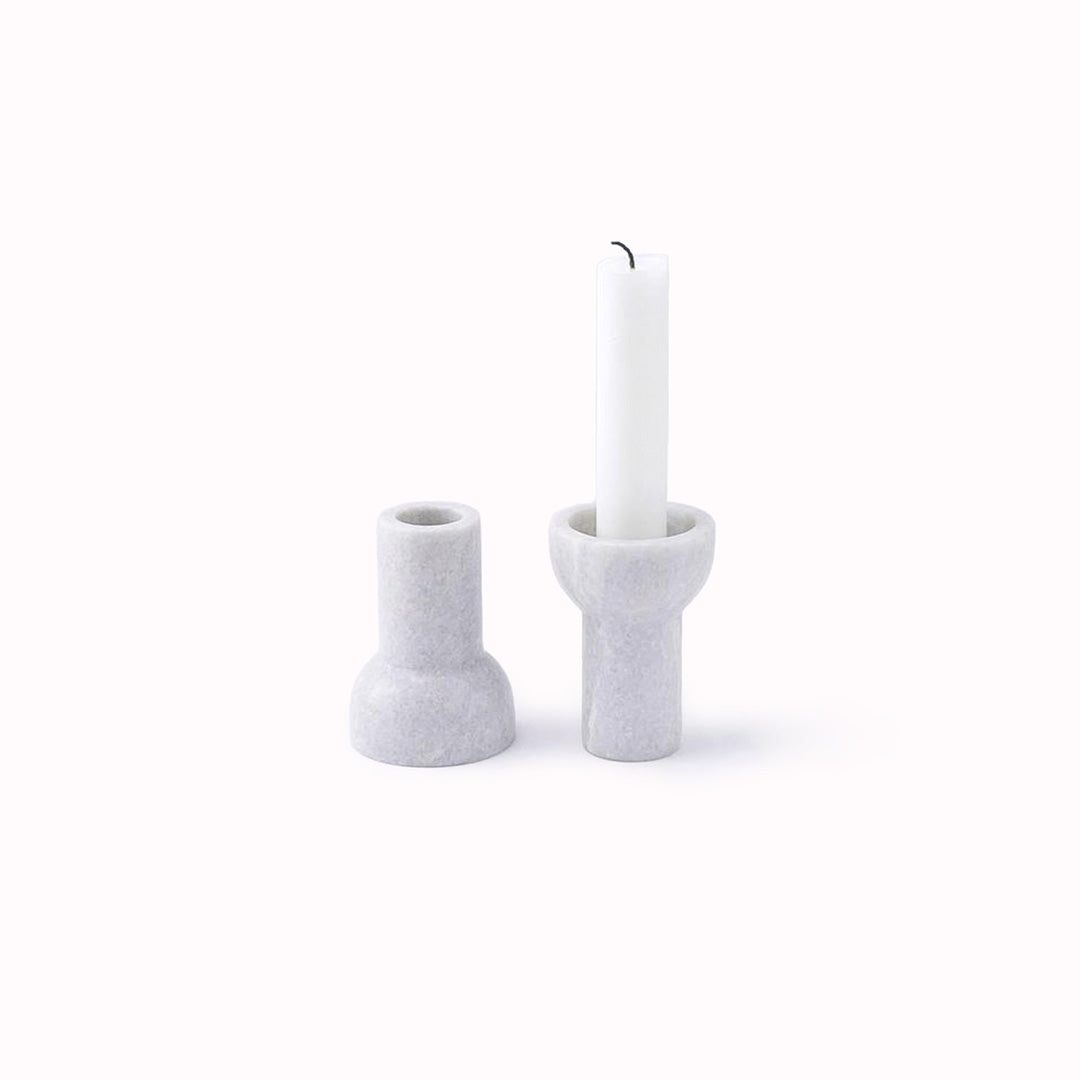 Como Marble range by London based Aaron Probyn. Designed to hold both tea lights and candles, the Como candle holder can be displayed both ways up, depending on your usage.