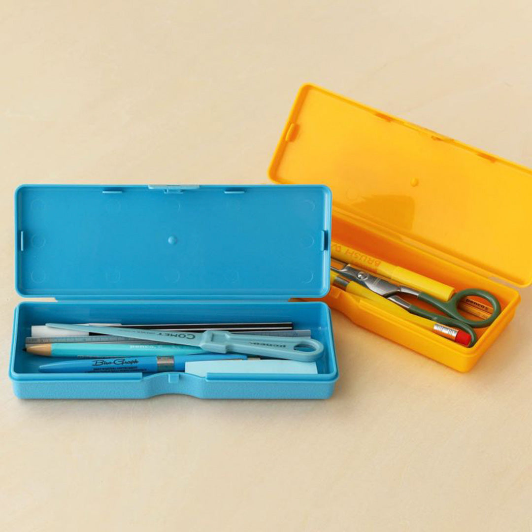 Multi-functional pen case or small storage container from Hightide Penco in green. A sturdy and practical retro style plastic case makes this container ideal as a pencil or pen case but equally functional for all small storage needs.&nbsp;