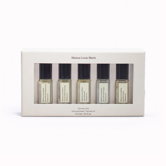 Discover your favourite Maison Louis Marie scents with this set of mini perfume oils, sized to try or to travel with easily. This set also allows you to easily switch your fragrance depending on how you feel.