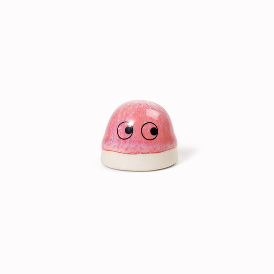 Inspired by Japanese Shinto beliefs that all objects have a soul each Familia Dot member is given life with a cute pair of eyes. They are hand-cast in solid, heavy white porcelain