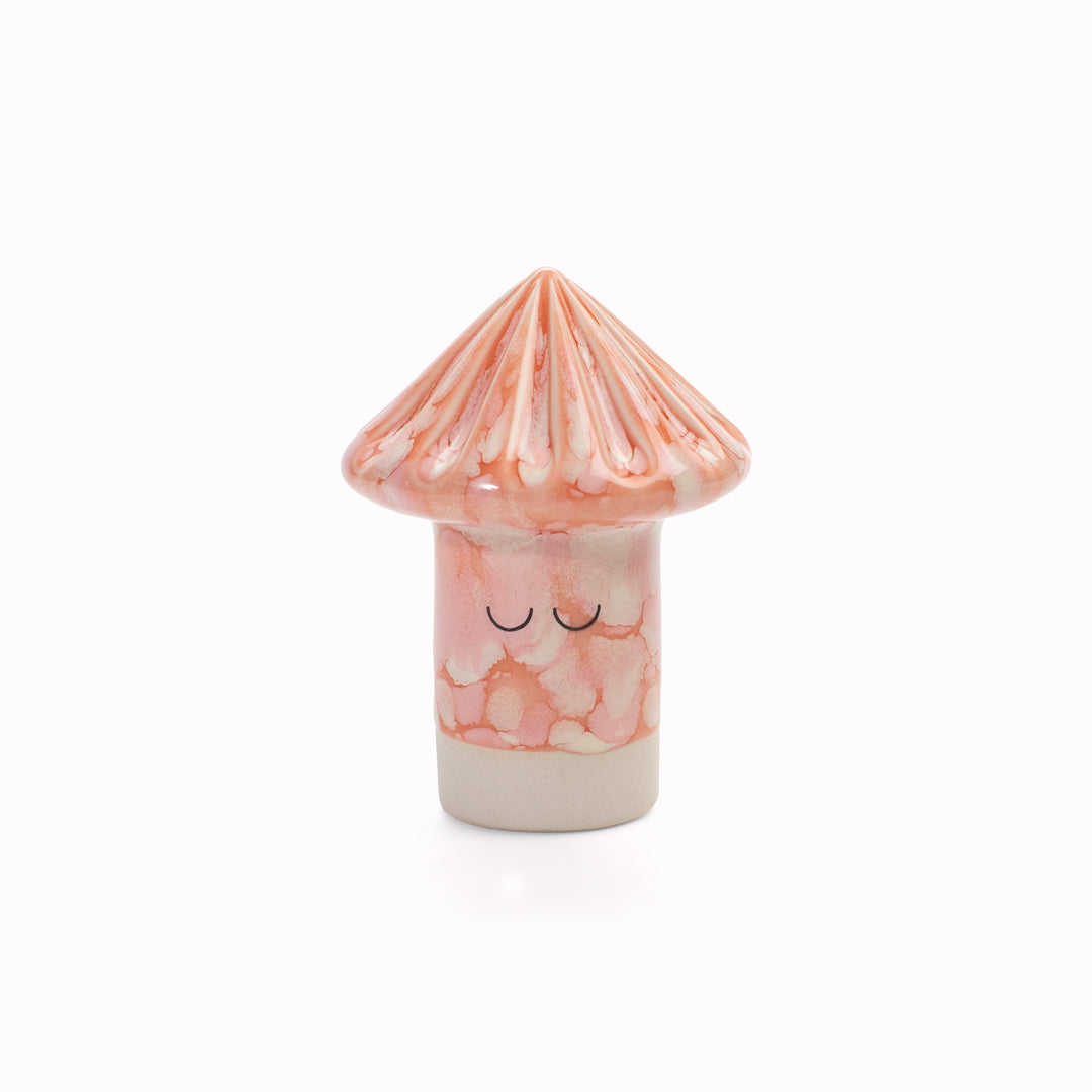 Meet Osu! Osu has a pyramid shaped head and is a hand glazed ceramic figurine created as a close relative of the classic Arhoj Ghost.